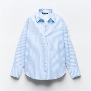 NWOT ZARA COTTEN BLEND OXFORD SHIRT size xs
